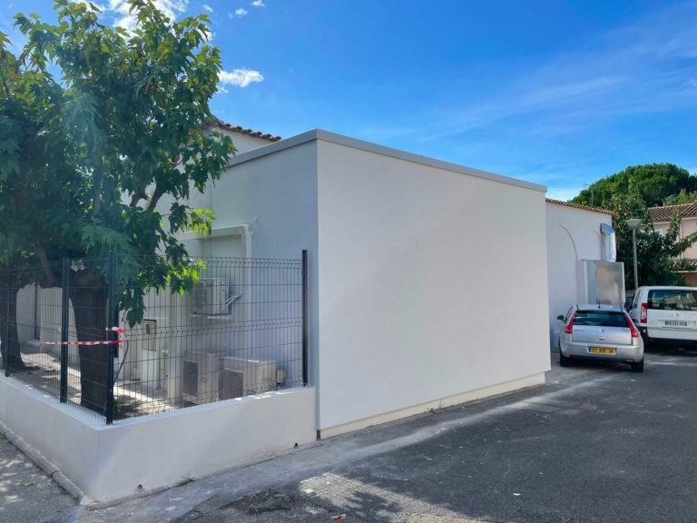 Extension bois finition enduit minéral à Montpellier